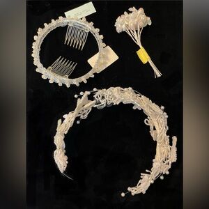 White Pearl Hair Accessories Set